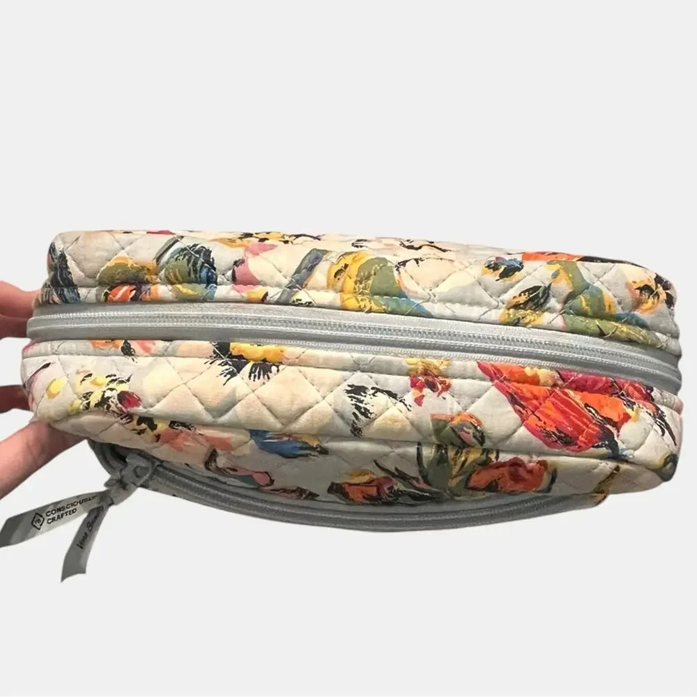 VERA BRADLEY Floral Quilted Women's Cosmetic Bag Plastic Lined